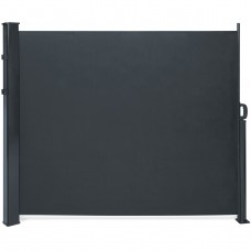 Best Choice Products 96in Retractable Folding Side Awning Privacy Divider w/ Alloy Frame - Black   